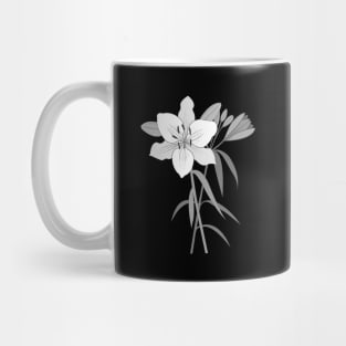 Day Lilies Illustration Monochrome Mug